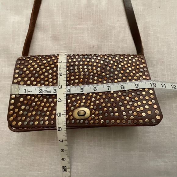 Moroccan Handcrafted Studded Genuine Leather Crossbody Shoulder Bag Clutch NWOT - Picture 6 of 16